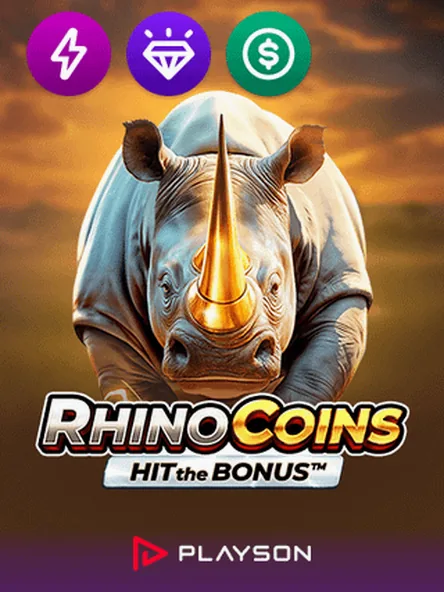 Rhino Coins Hit the Bonus slot by Playson — Mounties Club